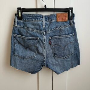 Levi’s 721 Cutoff Jean Short Medium Blue High Rise Denim Short Size 26